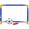 Generico Mini Porta Calcio 44,7 cm con Pallone e Pompa - Porta Calcio Portatile Piccola con Rete Facile da Montare - Ideale per Allenamento, Giardino, Cortile e Casa - Uso Interno ed Esterno