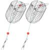ROMISBABA Trappola per Pesca in Acciaio Inossidabile 2 Pezzi Gabbia Esca 6cm Cestino Robusto Molla Doppia per Cattura Granchi e Anguille per Pesca in Mare