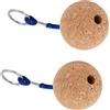 Tsawntd Portachiavi con Sfera di Sughero Galleggiante Portachiavi Galleggiante Leggero da 50 mm Palla di Legno Accessori per Sport Acquatici con Sfera di Sughero 2 Pezzi Portach