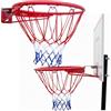 molti Canestro da basket, montaggio a parete, Ø 45 cm, anello da basket con rete per bambini, adulti, per esterni e interni