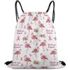 Generic Pink Flamingo Flock You Cancer Breast Cancer Pink Ribbon Borsa Sportiva Sacca con Cordoncino Stringa Moda per Vita Quotidiana Vacanze Campeggio Tasche Coulisse 36X42Cm