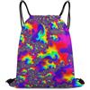 Generic Psychedelic Trippy Rainbow Borsa Coulisse Zainetto Sportiva Pieghevole Unisex per Vita Quotidiana Spiaggia Nuoto Borsa Palestra 36X42Cm