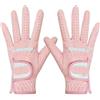 GFDSGRE Guanti Golf Guanti da golf for donna Lady Girl Professional 1 paio rosa blu 2 colori tessuto sport gioco palla regalo(Pink 1 pair,Size 18)