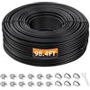 LFJ 20m Fitness Cavo Acciaio, Cavi Carrucola Palestra Multifunzione Regolabile per LAT Machine Attrezzi Pulley Gym Cable (20 Metri)