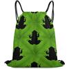 Generic Coulisse Borsa da Palestra, Personalizzato Zaino da Viaggio, Leaves Frog Green, Stampa Sacchetto Sportivo per Vacanze, Adulto, Viaggi, 36X42cm