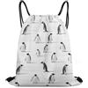 Generic Cute Penguins Fun Art Borsa Palestra Sacca con Cordoncino Stringa Pieghevole per All'Aperto Spiaggia Vita Quotidiana Borsa Coulisse 36X42Cm