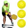 Générique 3 palline da pickleball in schiuma silenziosa, in PU, 74 mm, abbastanza riscaldanti per esercizi di pickleball, palla di sottaceto cava morbida per interni all'aperto, cantieri prato