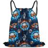 Generic Cool Headphone Music Skull Borsa Palestra Gym Sack Regolabile Pieghevole per Spiaggia Vacanze Escursionismo Borsa Coulisse 36X42Cm