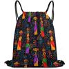 Generic Coulisse Tasche, con Coulisse Zaino da Viaggio, Ethnic Dress Traditional African Black Women, Unisex Sacca Sportiva Palestra per Piscina, Donna, All'Aperto, 36X42cm