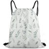 Generic Watercolor Sage Green Leaves Borsa con Cordoncino Borse Unisex Moda per Viaggi Spiaggia Donna Tasche Coulisse 36X42Cm