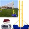 BoTongSiHai Rete Pallavolo Piscina E Giardino Con Pali Regolabili, Rete Da Badminton Inclusa, Set Portatile 2 In 1 Con Base Mobile A Ruote Per Famiglie, Scuole, Campeggio E Spiaggia