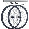 LSRRYD Set Di Ruote Per Bici Da Strada 700C Cerchi In Fibra Di Carbonio 37mm Freno A Disco Con Bloccaggio Centrale 12 * 100mm/142mm Perno Passante, Cassetta 8-12 Velocità