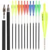 Poearcus Tiro con L'Arco Freccia per Balestra 16" 17" 18" 20" 22" Balestra Bolts Frecce in Carbonio con Piuma da 4" per la Caccia e la Pratica degli obiettivi (6, Giallo Fluorescente, 16 inch)