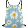 Generic Borsa Coulisse, Leggero Zainetto, Sky Blue Daisy Flowers, Stampa Sacchetto Sportivo per Donna, Spiaggia, Festival, 36X42cm