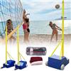 BoTongSiHai Badminton Set Completo Con Rete Da Badminton E Rete Da Pallavolo, Pali Regolabili Da 1,55 A 2,10 M, Base Con Ruote, Sistema Sportivo 2 In 1 Per Interno, Esterno E Giardino
