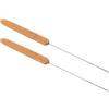 NAMOARLY Ago per Esche da Pesca in Legno e Acciaio Inox 2 Pezzi per Esche Vive e Vermi, Compatto e Versatile per Pesca in Mare