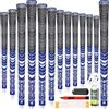 SAPLIZE Manopole da golf 13 pezzi con kit di rigonfiamento completo, di medie dimensioni, impugnature ibride per mazze da golf, blu