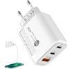 Generico Adattatore per caricabatterie USB | Blocco di ricarica del telefono con caricatore da muro veloce,Blocco di ricarica del telefono della testa caricatore ignifugo QC3.0 2PD 40W Type-C