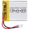 Liter energy battery Batteria 402035 LiPo 3.7V 300mAh 1.11Wh Ricaricabile Connettore PH2.0 (JST-PHR-02) Tipo B Litio: Assicurarsi che la polarità del dispositivo corrisponda 37x20x4mm (PH2|300mAh|402035)