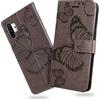 DENDICO Cover per Galaxy Note 10 Plus/Galaxy Note 10 Plus 5G, Portafoglio Custodia in PU Pelle per Samsung Galaxy Note 10 Plus / 5G, Antiurto Cover a Libro con Slot per Carte, Grigio