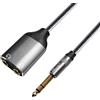Oluote Cavo Splitter da 6,35 mm a 3,5 mm, Presa 2X da 3,5 mm a 1x Jack Distributore Audio a 3 pin da 6,35 mm Adattatore a Y con Contatti Dorati per Altoparlanti e Cuffie (0.3m)