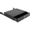 Tecmojo Cassetto Rack 2U, Montaggio su Rack da 19 Pollici, Chiudibile a Chiave con Supporto Posteriore, Portata 10kg, con Aperture per l'Ingresso e la Gestione dei Cavi, Nero