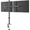 Suptek Supporto per doppio monitor per schermi da 13 a 27 | Rotazione girevole inclinabile del morsetto del braccio del monitor (palo da 80 cm) MD6842