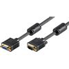 EWENT Cavo prolunga VGA/SVGA FullHD, Cavo VGA/SVGA M/F con ferriti, 10m