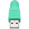 ulafbwur Adattatore verde freddo USB maschio a PS2 femmina adattatore convertitore per tastiera mouse