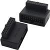 AAOTOKK 2-Pezzi 90 Gradi a Forma di Angolo Retto, USB 3.0 19/20 Pin Maschio e Femmina Pin Socket Connettore Scheda Madre, Adatto Per Connettore Interno Della Scheda Madre Desktop (Su Angle PH19A)