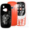 ESACMOT Custodia TPU Stampata + 2 Pellicole in Vetro Temperato Compatibili con Nokia 3310 2017, Cover Artistica Slim Antigraffio Antishock, Protezione Totale