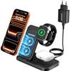 MANKIW Caricatore Wireless 3 in 1 per Apple, Stazione Ricarica per iPhone Air/17/16/15/14/13/12/11 Serie, Compatibile con Watch Ultra/11-2 e AirPods Pro 3/2/4