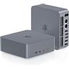 Beelink Mini PC EQR7, AMD Ryzen 7 7735U, 8 core e 16 core, fino a 4,75 GHz, 16 GB di RAM LPDDR5, SSD PCIe da 500 GB, doppio schermo 4K, doppio HDMI, doppio 2.5G LAN, WiFi 6, Bluetooth 5,2