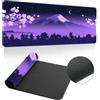 Hixingo Tappetino Mouse, Stampa del Monte Fuji Tappetino Mouse XXL/XL/L, Tappetino Mouse Gaming con Base in Antiscivolo e Bordi Cuciti, Mouse Pad per Casa Ufficio (Viola,800x300x3mm)