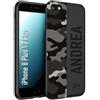 CUSTOMIZZA - Custodia cover nera morbida in tpu compatibile per iPhone 7 Plus - 8 plus camouflage mimetico militare personalizzata nome