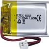 HXJNLDC Batteria ricaricabile al polimero di litio CC 3.7V 450mAh 902025, adatta per prodotti elettronici fai da te 3.7-5V con sostituzione della batteria a 2 fili incorporata e luci LED