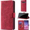 CaseGla Cover per Samsung Galaxy S10 6,1 Pollici, Rosso | Blocco RFID, Portafoglio Pelle PU, Flip Libro, Porta Carte, Magnetica Libretto, Antiurto Protezione Completa