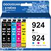 OGOUGUAN Caidi 924 924e (con chip) Cartucce d'inchiostro per HP 924 Cartucce compatibili con HP OfficeJet Pro 8120 OfficeJet Pro 8135e 8134e 8132e 8125e 8124e 8122e All-in-One Stampanti