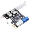 Cuifati Adattatore per Scheda di espansione da PCI-E x1 a USB 3.0 con Supporto interfaccia 19PIN Anteriore XP 32/64, 7 32/64,