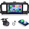 NHOPEEW Autoradio Android 4+128 GB per Citroën Jumpy 3/Peugeot Expert/Toyota Proace 2016-2021 con supporto CarPlay e Android Auto, WiFi, GPS, comandi al volante + telecamera di retromarcia