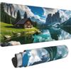 Dooqon Tappetino per Mouse da Gioco Grande XXL 900x400x3mm con Bordi Cuciti, Fondo in Gomma Naturale Antiscivolo Resistente Tappetino per Tastiera, Tappetino per Scrivania per Giocatori (Dolomiti) R-150