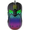 GADIRIA D-101 - Mouse da gaming con cavo USB, dpi regolabili fino a 7200, gaming mouse ottico, ergonomico, led con 6 pulsanti e illuminazione RGB per PC, portatile, computer - mouse gamer. (Nero)