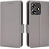 Topme Custodia in Pelle per ZTE Blade A73 (4G) / V50S / V50 Smart (6.6 Inches), [ Cover per Telefono Serie Modello Litchi Semplice] - Grigio