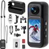 VeftBltrem Action Cam 4K 360° Fotocamera per Casco Moto