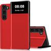 Nshkeji Cover per Samsung Galaxy S23 FE Custodia Pelle Portafoglio Flip a Libro con Porta Carte Slot Funzione Supporto Clear View Antiurto Caso Protezione Custodia per Samsung S23 FE 5G Case