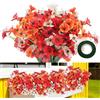 msymsyu Fiori artificiali, 7 pezzi, fiori artificiali, 35 cm, per balconi, decorazione della casa, feste (rosso, arancione, bianco)
