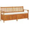 vidaXL Cassapanca con Cuscino 170 cm in Legno Massello di Acacia