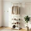 [en.casa] Stand Appendiabiti da Terra in Acciaio con 5 Ripiani Guardaroba Aperto con Vano Asta Portabiti Organizzatore per Ingresso Camera da Letto 200 x 61 x 40 cm - Grigio