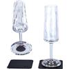 silwy® HIGH-TECH bicchieri magnetici in plastica con cuscinetti in gel nano in metallo - bicchieri da campeggio antiscivolo, accessori per barche e yacht (spumante // 0,15 l // set di 2)