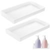 SZZHIYONG Vassoio Portaoggetti, Vassoio Decorativo in Silicone, Vassoio Bagno Portaoggetti per Gioielli, Vasca da Bagno Cucina Vanità Lavello (2, Bianco, Rettangolare)